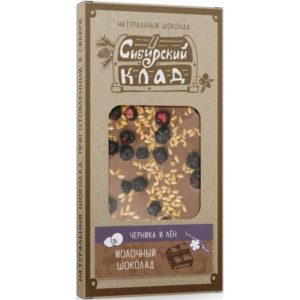 Milk Chocolate "Bilberry and flax 100 g            Siberian treasure