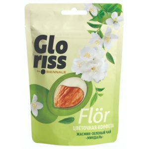 حلوى "FLÖR"- لوز في صقيل الشوكولاتة البيضاء بنكهة الشاي الأخضر والياسمين